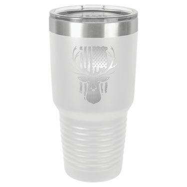 Deer With Flag Design Tumbler